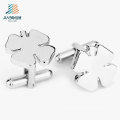 Factory Free Design Promotional Metal Crafts Custom Silver Flower Cufflink